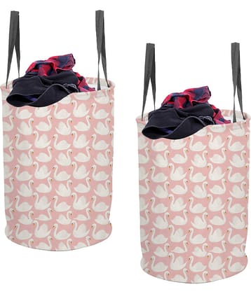 PrettyKrafts Laundry Basket for Clothes with Handles Round shape without lid (45 LTR) Pack of 2
