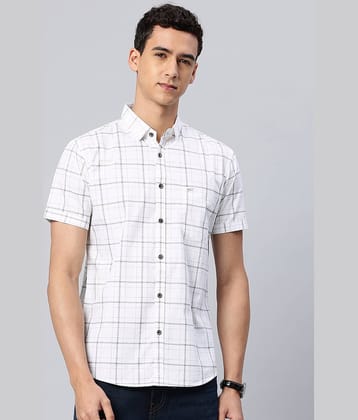 MAJESTIC MAN 100% Cotton Slim Fit Checks Half Sleeves Men's Casual Shirt - White ( Pack of 1 )