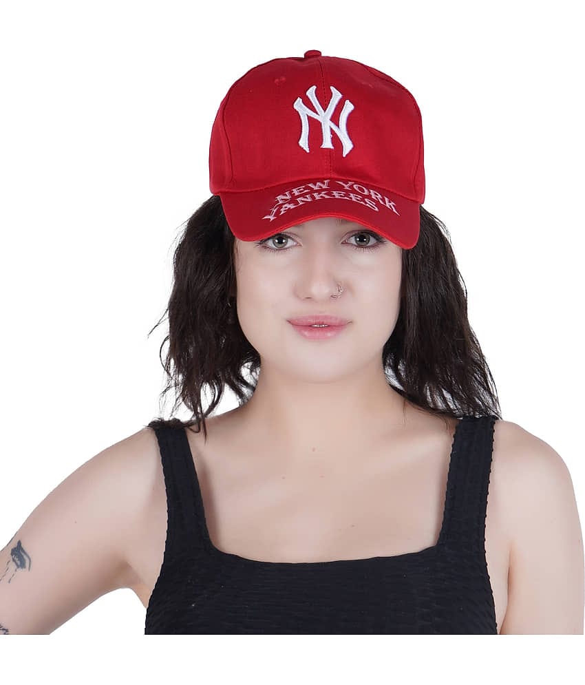 valdez Red Cotton Women's Cap ( Pack of 1 )