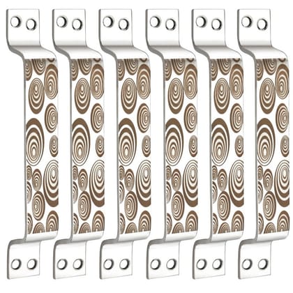 S-GUARD Stainless Steel Door & Cabinet Handles, Knobs Handles-Size-6 Inch-6 Pcs-Laser Printed Design-SSL33