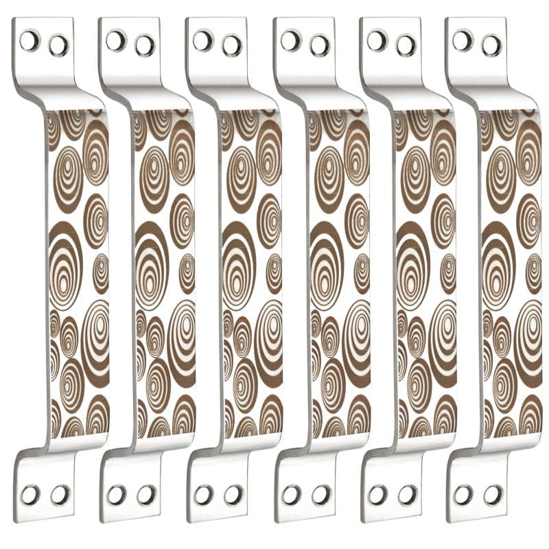 S-GUARD Stainless Steel Door & Cabinet Handles, Knobs Handles-Size-6 Inch-6 Pcs-Laser Printed Design-SSL33