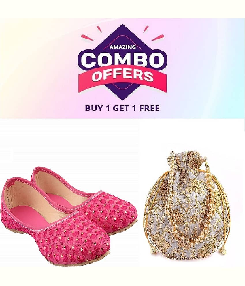 Anjaneya Creations Pink Women's Juttis