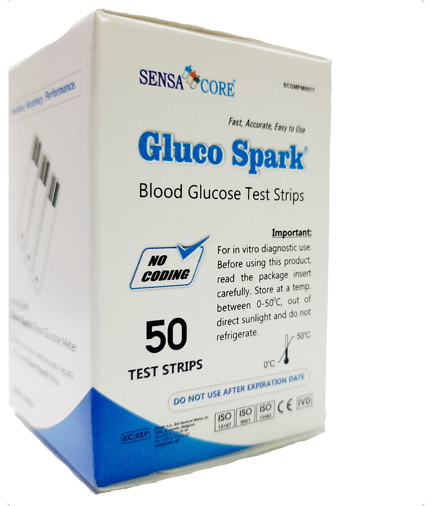 Gluco Spark Blood Glucose Test Strips - 50 Strips (Pack of 1)