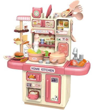 Playing Home Kitchen Set, Interactive Cooking Pretend Play Set for Kids, includes Mini Utensils, Realistic Kitchen Toys, Toy for Imaginative Play -Multicolor