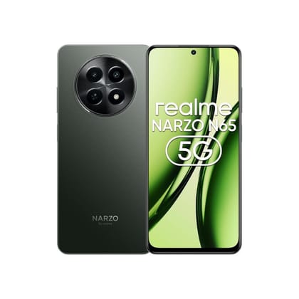 Realme NARZO N65 5G (Deep Green 4GB RAM, 128GB Storage) India's 1st D6300 5G Chipset | Ultra Slim 190g Design | 120Hz Eye Comfort Display | 50MP AI Camera| Charger in The Box