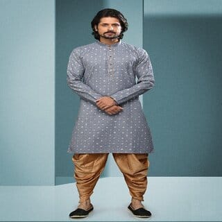 Raivat Ethnic Grey Colour Cotton Digital Print Kurta Pajama 1571