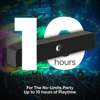 CELLECOR CLB10 20W Bluetooth Soundbar with 3D Surround Sound |Bluetooth 5.2v | FM Radio | Multiple Connectivity | Black