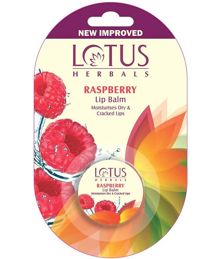 Lotus Herbals Lip Balm , Raspberry , For Dry & Cracked Lips , 5G