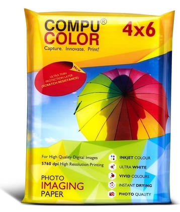 COMPUCOLOR RESIN- COATED TRUE Photo Glossy Photo Paper 270GSM (4x6 inches, 100 sheets) scratch & water  resistant paper, extra white, inkjet photo paper
