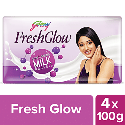 Godrej Fair Glow Fairness + Proteins Bathing Soap, India's No.1 Fairness Soap, 100 g Pack of 4