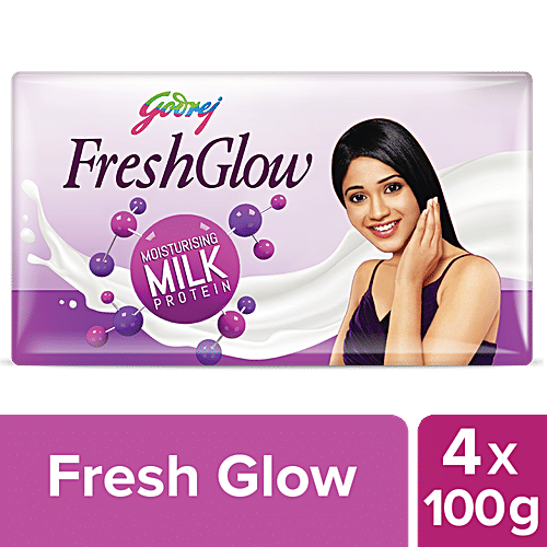 Godrej Fair Glow Fairness + Proteins Bathing Soap, India's No.1 Fairness Soap, 100 g Pack of 4