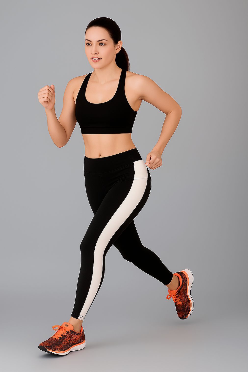 Premium Quality Mid-Waist Gym Leggings Soft Yoga Pants Stylish Fitness Tights for Girls or Women (Size-L)