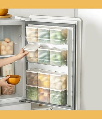 RAVISTRA Fridge Storage Boxes Polyproplene Transparent Multi-Purpose Container ( Set of 6 )