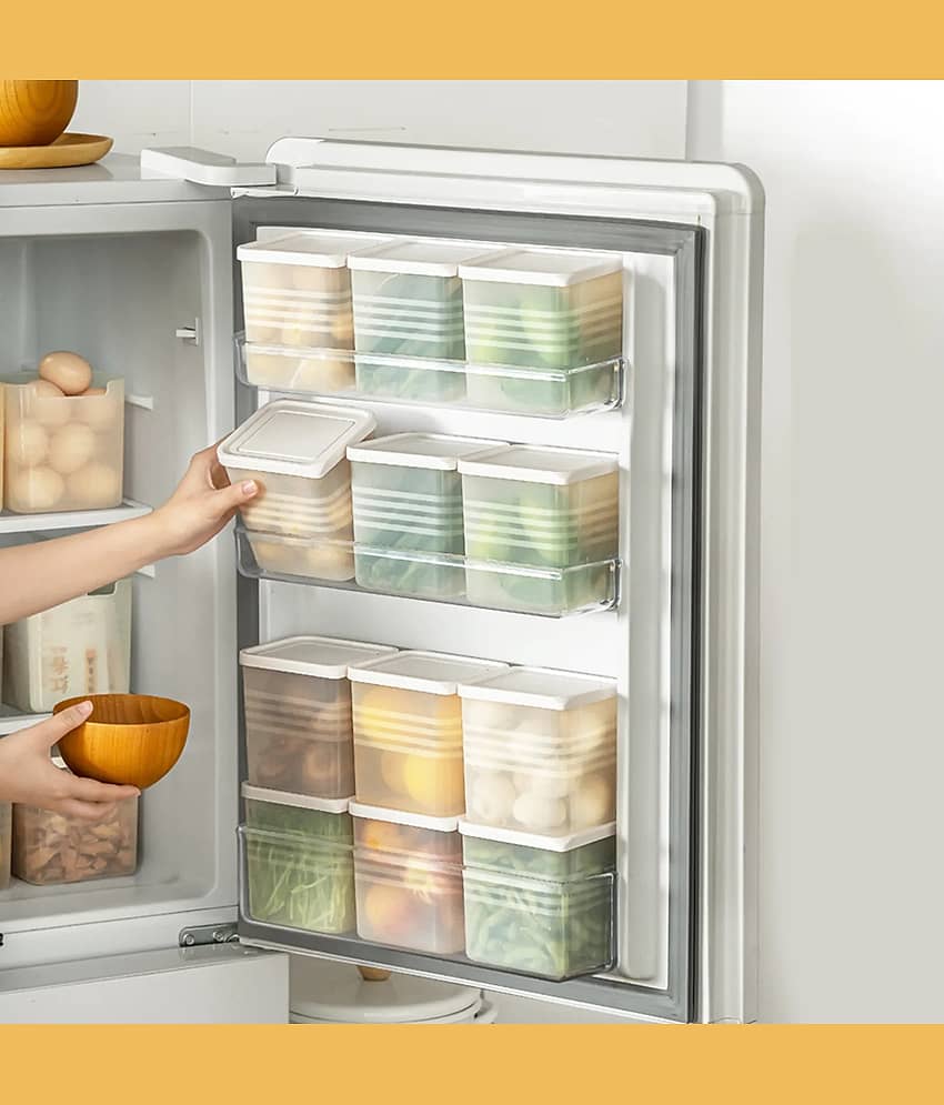 RAVISTRA Fridge Storage Boxes Polyproplene Transparent Multi-Purpose Container ( Set of 6 )