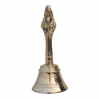 Brass Pooja Hand Bell, Garun Ghanti, Height : 5 Inch (FMAS676 D)