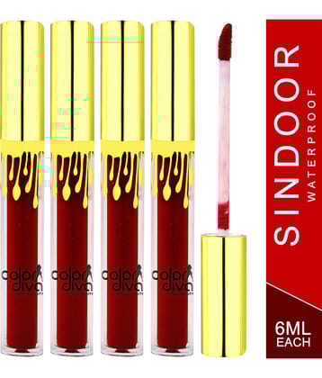 Color Diva Waterproof & Long Lasting Red Sindoor Liquid Pack of 4 6 g