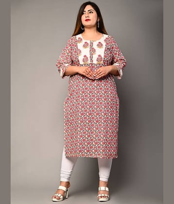 Swasti - Pink Cotton Women's Straight Kurti ( Pack of 1 )