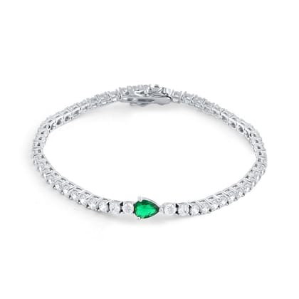 Green Drop 925 Sterling Silver Bracelet for women