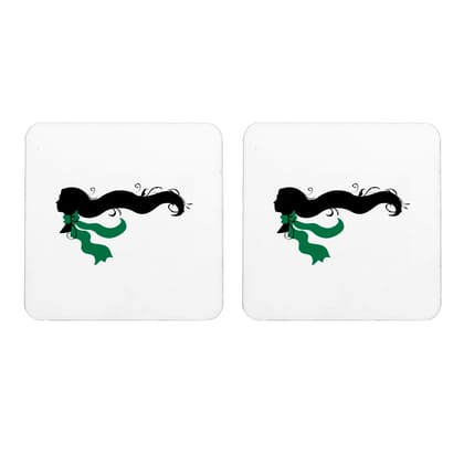 Multicolor Confession Of A Shopaholic Green Scarf Set Of 2 Square Wooden Coaster