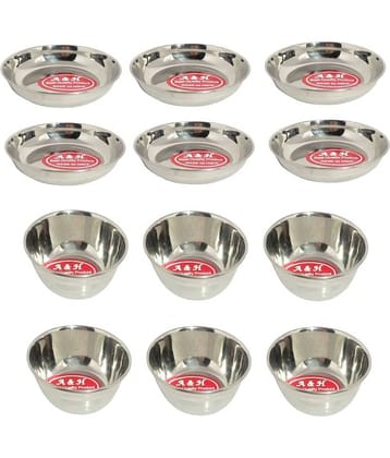 A & H ENTERPRISES 12 Pcs Stainless Steel Cereal Bowl 150 mL