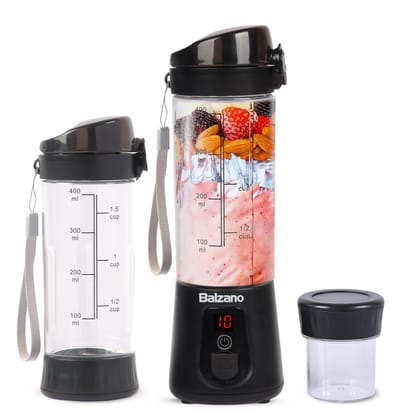 Balzano Portable Blender - Wireless Travel Blender for Smoothies, Juices & Baby Food - Crush Ice, Black Balzano Portable Blender - Wireless Travel Blender for Smoothies, Juices & Baby Food - Crush Ice, Black - Black / Standard