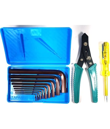 TAPARIA Set of 3 Hand Tool Combo (L-Key(AKM-9)/Wire Stripper/Neon Bulb Tester(813)