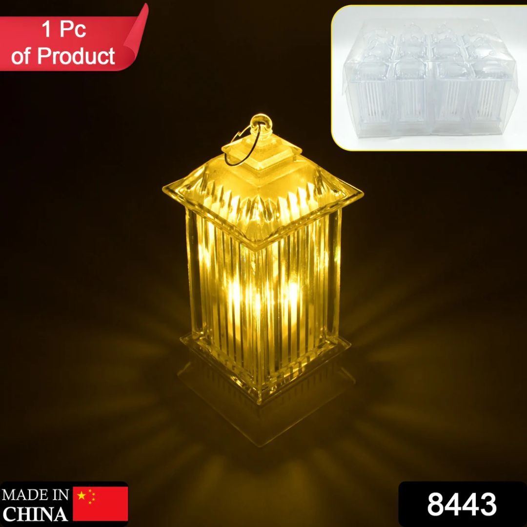 Lantern Shape Led Light Decorative LED Flickering Crystal Candle Light for Holiday Party, Crylic Crystal Table Lamp Crystal Table Lamp Atmosphere Lamp Bedroom, Diwali (MOQ 12 Pcs)