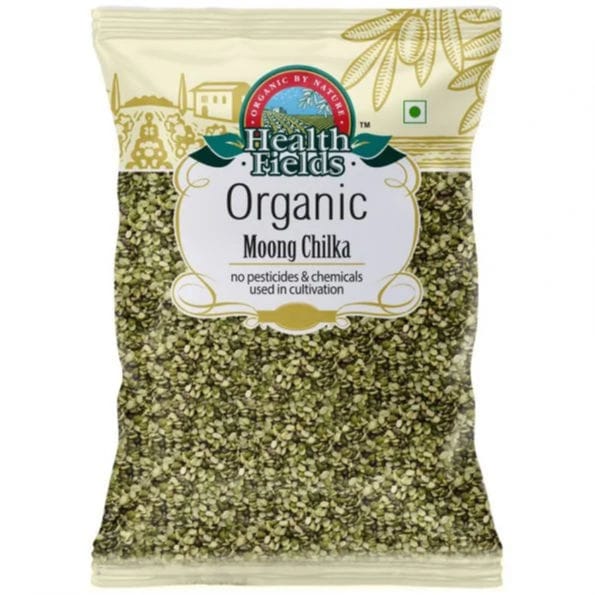 Health Fields Organic Moong Chilka Pulses 1Kg