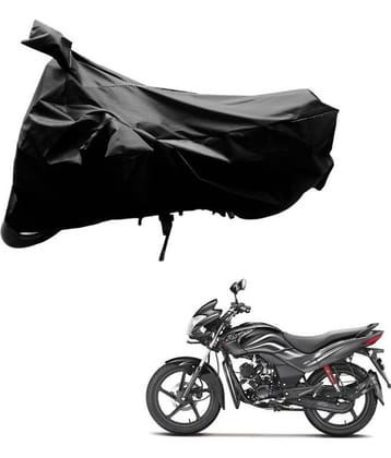 AutoRetail Dust Proof Two Wheeler Polyster Cover for Hero Passion Pro (Mirror Pocket, Black Color)