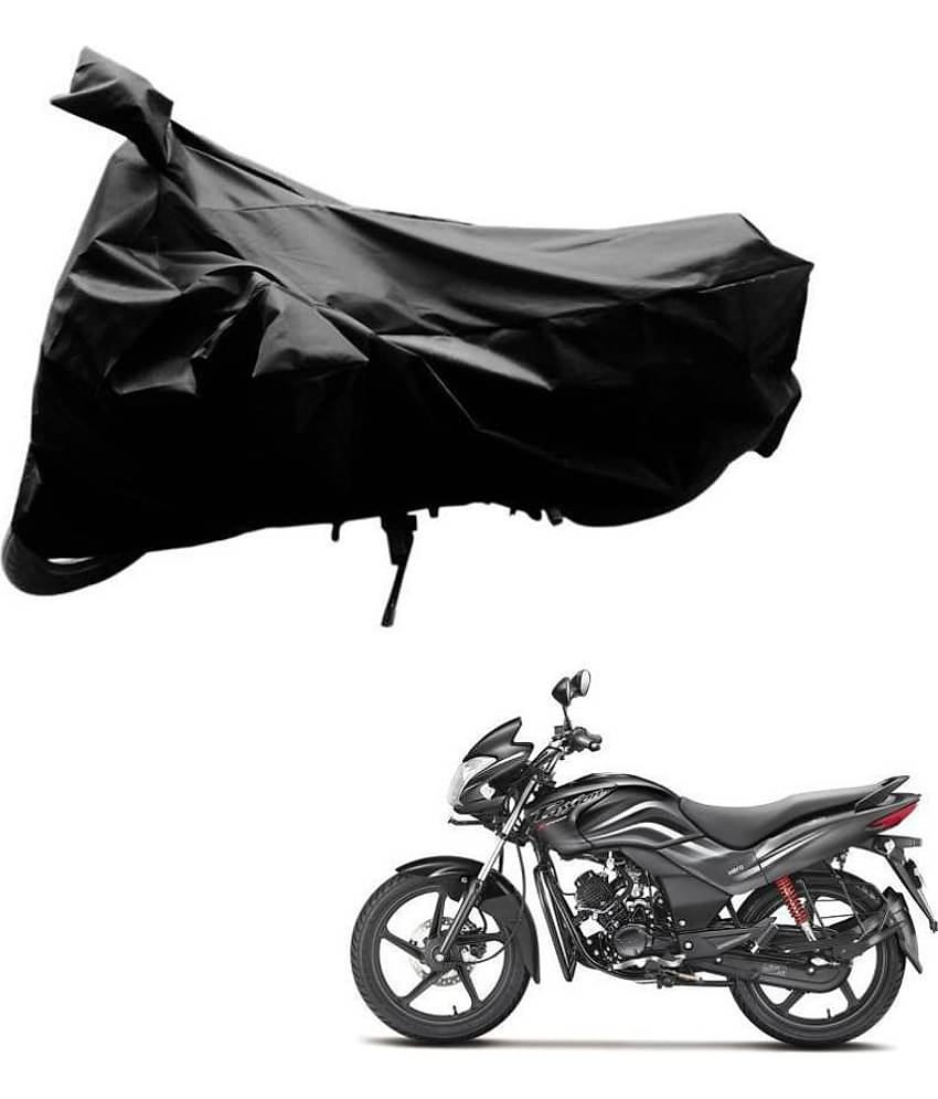 AutoRetail Dust Proof Two Wheeler Polyster Cover for Hero Passion Pro (Mirror Pocket, Black Color)