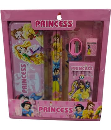 2307Y-YESKART  12 pcs All in One PRINCESS Theme Stationery Set Combo Boys Girls  Pencil Box Set School Supplies Stationery Gift Set Kit