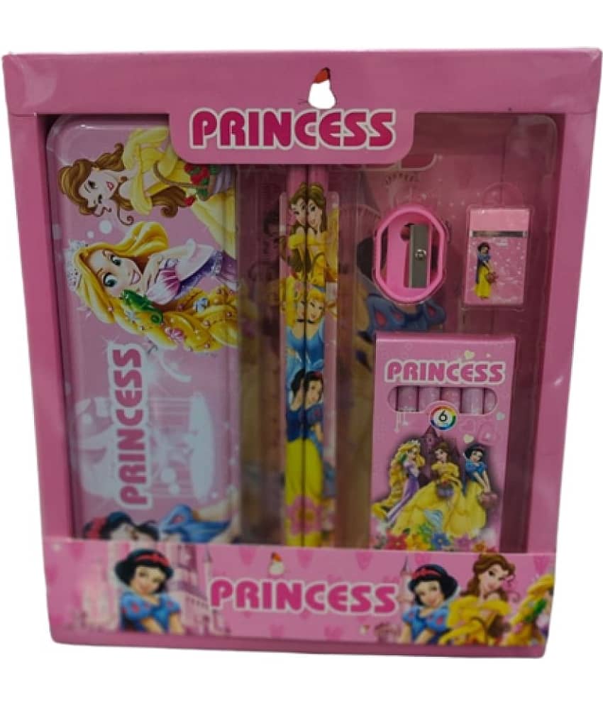 2307Y-YESKART  12 pcs All in One PRINCESS Theme Stationery Set Combo Boys Girls  Pencil Box Set School Supplies Stationery Gift Set Kit