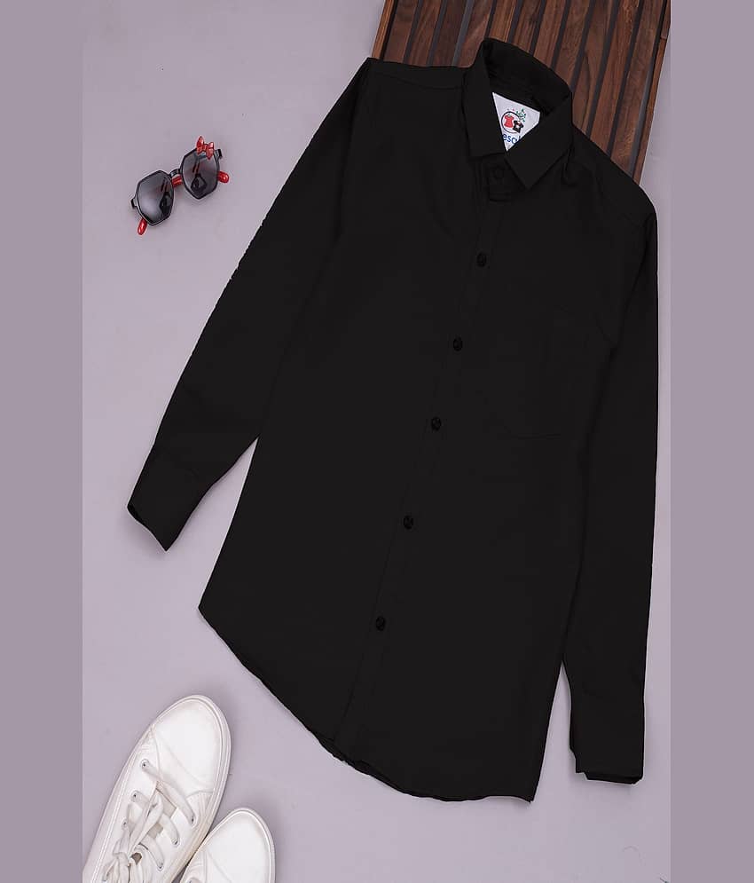 CRESALE Pack of 1 Boys Cotton Blend Full Sleeves Shirt ( Black )