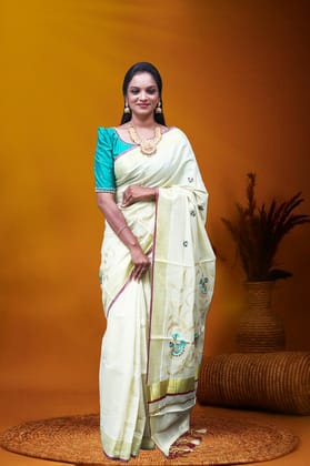 AR-T187 GOLD TISSUE SAREE 6.25 MTR