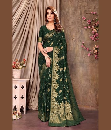 fab woven Art Silk Woven Kanjeevaram Sarees With Unstitched Blouse Piece ( Black )