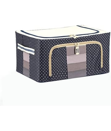 PrettyKrafts Fabric Foldable Under Bed Storage Box Steel Frame Transparent View Collapsible Wardrobe Storage Organizer Bag Mix Color