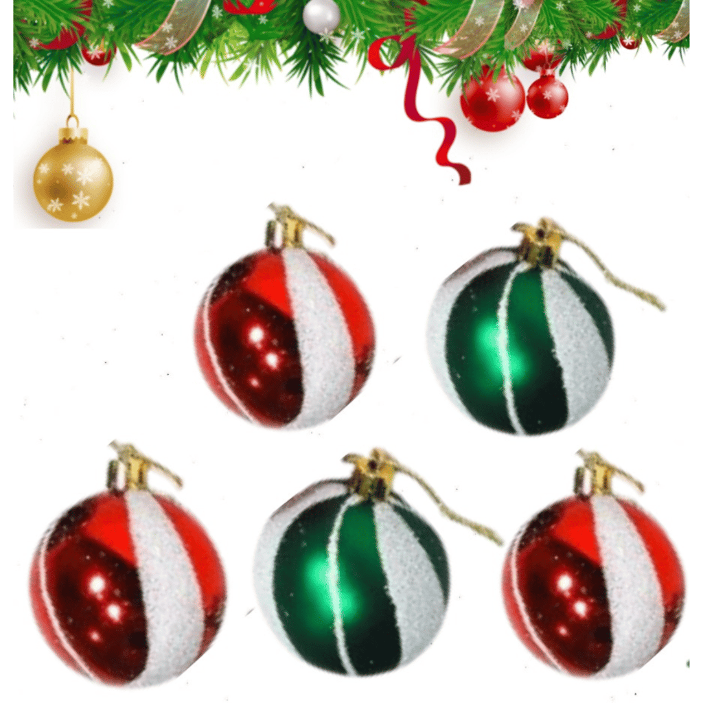 Christmas Glossy Balls for Xmas Tree Hanging Decoration - 5PC - Party and Festive Needs | Buy online on ZillyBuy