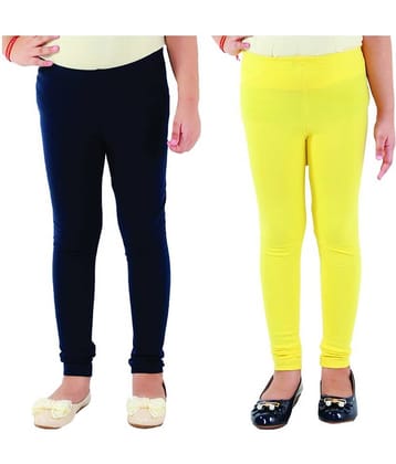 Kids Cave Pack of 2 Girls Cotton Blend Leggings ( Blue )