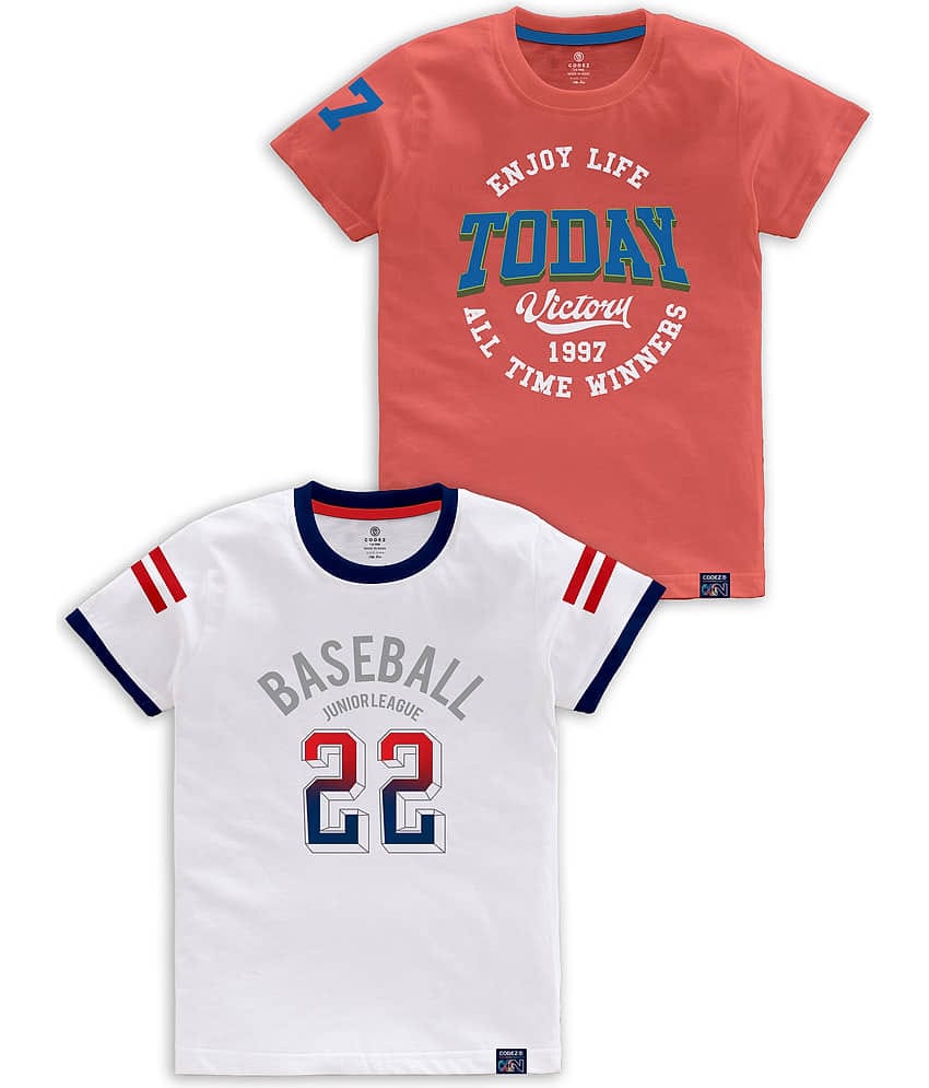 CODEZ Pack of 1 Boys Cotton Blend T-Shirt ( Multi Color )
