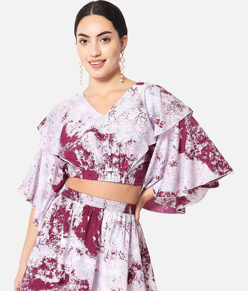 ALL WAYS YOU Women's Crepe Crop Top ( Multicolor )