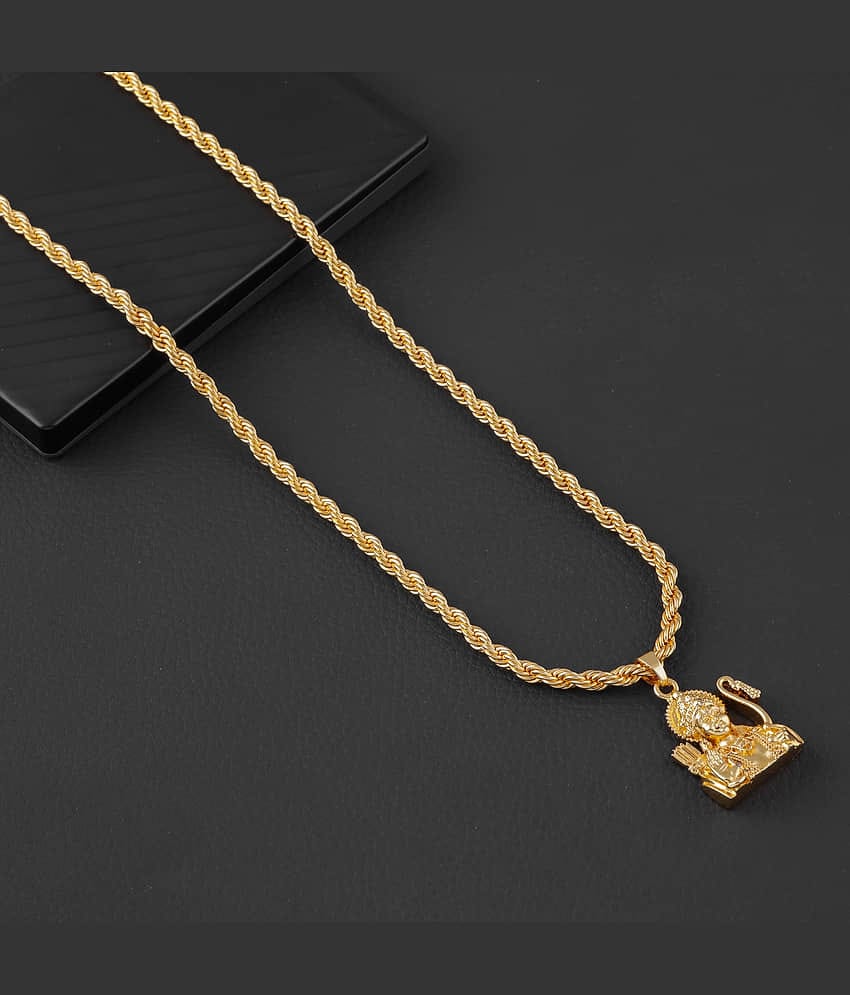 MGSV Gold Plated Brass Chain with Pendant ( Pack of 1 )