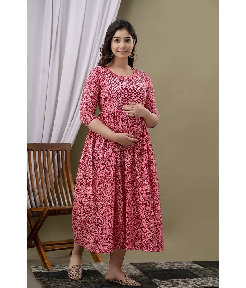Nevisha Style Multi Color Cotton Maternity Kurta Pack of 2
