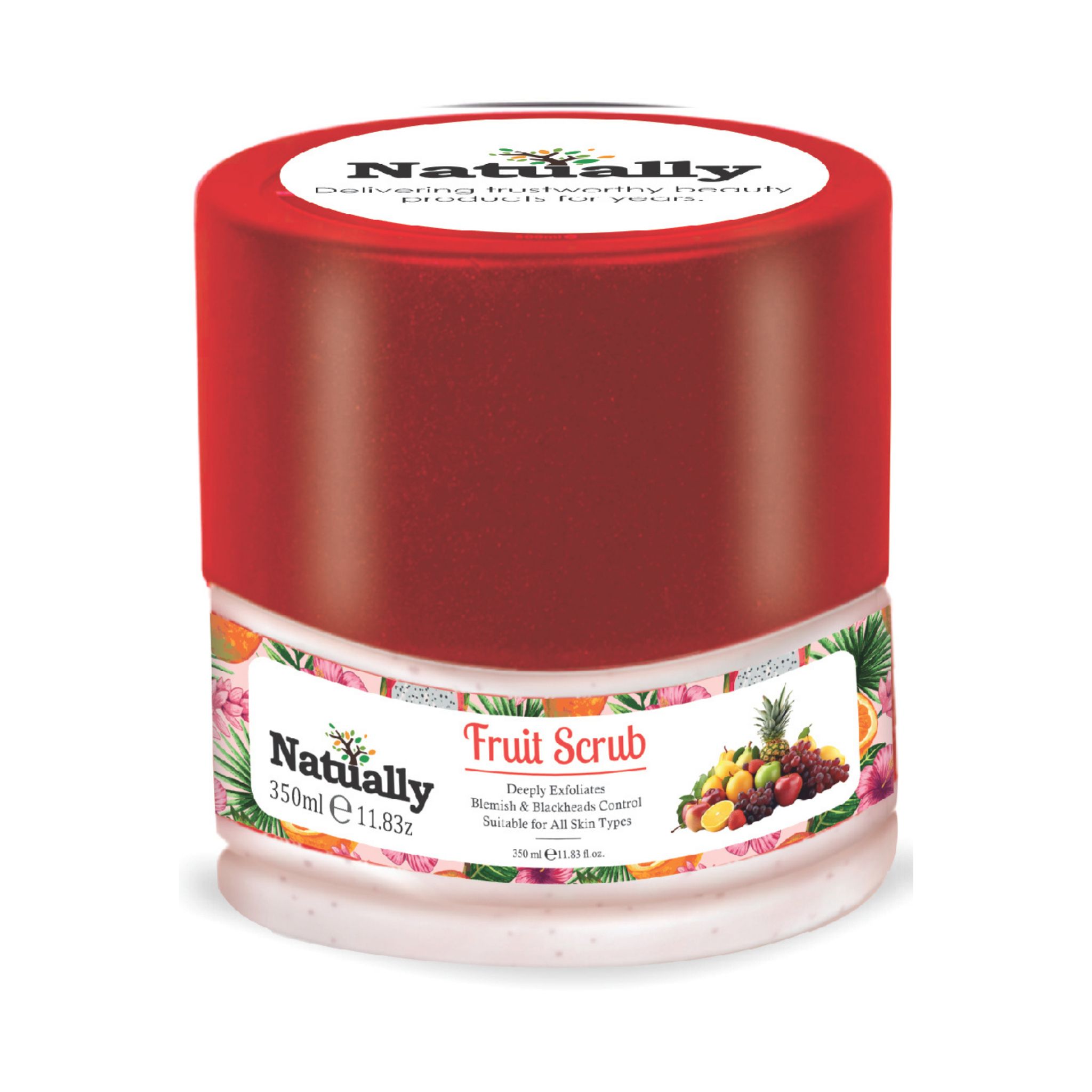 Natually Fruit Scrub | Deeply Exfoliates Blemish & Blackheads Control | 350g