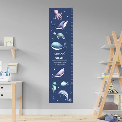 Midnight Ocean Height Chart (kids)-Spruce Navy