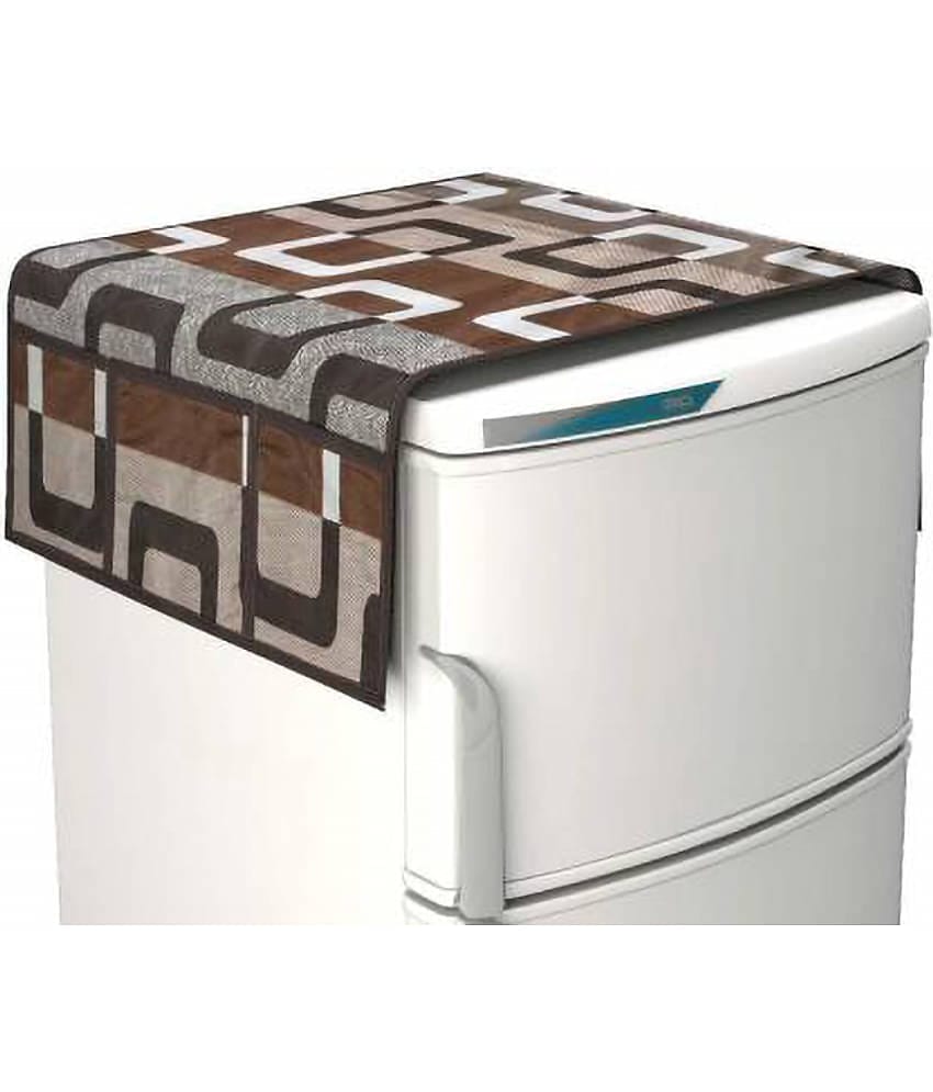 Polyester Fridge Top Cover 55x97 Cm (Pack of 1) - Brown