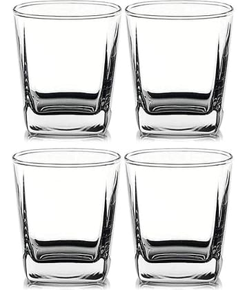 Indusbay 290ML Bar Glass Set Glass Whiskey Glasses 290 ml ( Pack of 4 ) Transparent