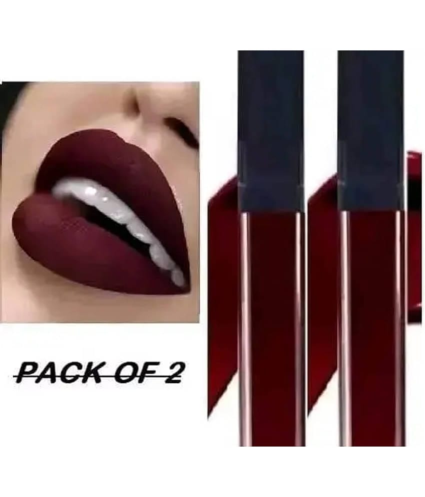 BLUSHIS Maroon Smudge Proof Matte Lipstick (Pack of 2)