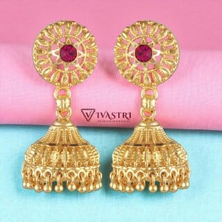 Vivastri Top Trending Alloy Gold Plated Jhumki Earrings for Women & Girls [VIVA2640ERG]