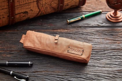 Talia Genuine Leather Exquisite Pen/Pencil Pouch. Talia Genuine Leather Exquisite Pen/Pencil Pouch.