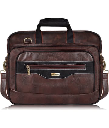 Lorem Brown Colorblocked Messenger Bag